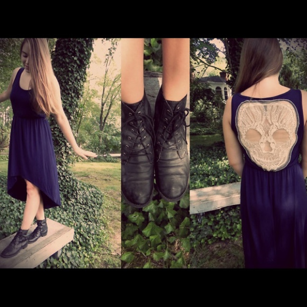 Skull high low dress